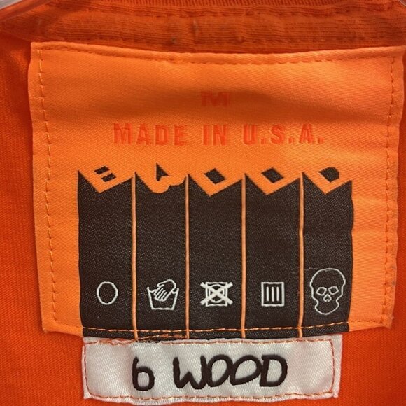 B Wood Orange Ghost Graphic Short Sleeve Tee Sz Mens Medium - Picture 7 of 7